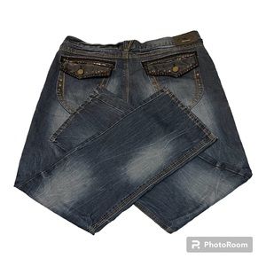 💫 Retro Royal Testament Riveted Leather Denim Jeans